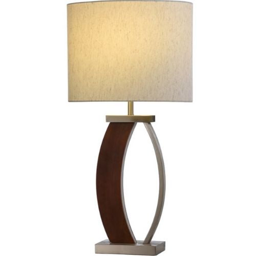 LED Light Steel Table Lamp with Fabric Lampshade Lamps For Bedroom Livingroom