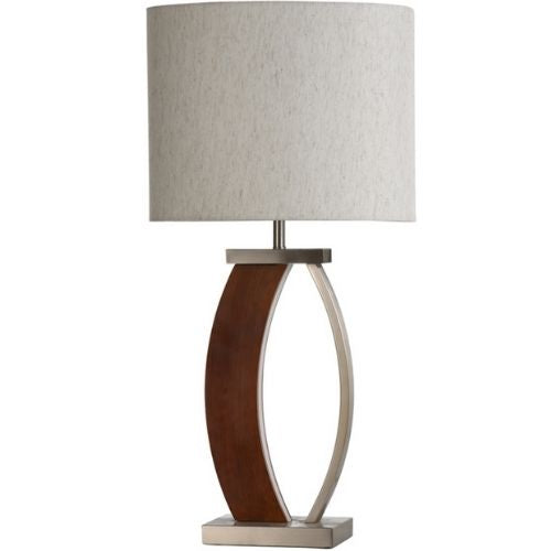 LED Light Steel Table Lamp with Fabric Lampshade Lamps For Bedroom Livingroom