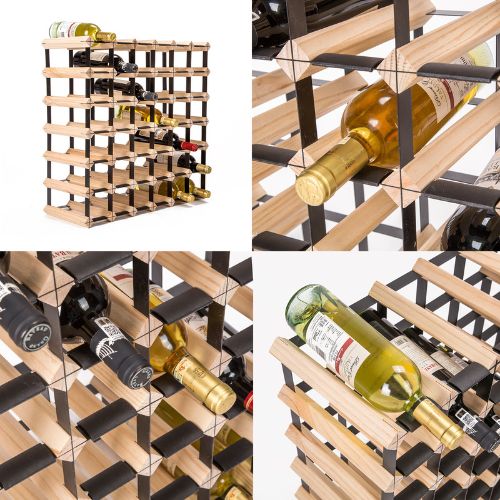 La Bella Timber Wine Rack Wooden Storage System Cellar Organiser Stand 42 Bottle