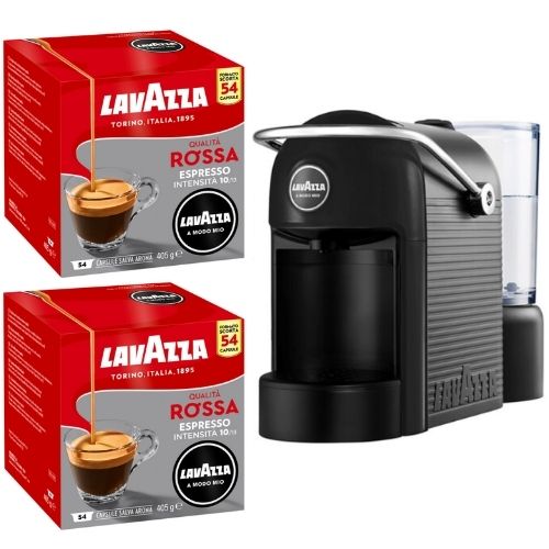Lavazza Jolie Black Coffee Machine 1250W W/ A Modo Rossa 108 Pack Capsules Pods