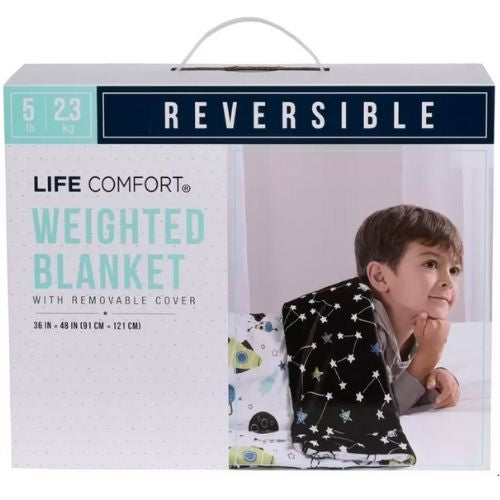 Life Comfort Reversible Weighted Blanket 2.3kg With Removable Cover - Space