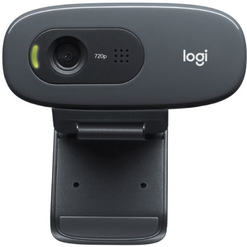 Logitech C270 HD Webcam 720p/30fps Built-in Noise-Reducing Mic, Light Correction