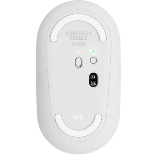 Logitech Pebble M350 Wireless Mouse Optical, USB Bluetooth Connection - White