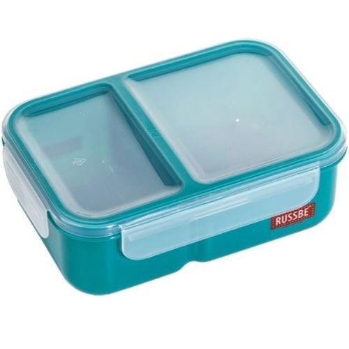 Lunch Bento Box Russbe Inner Seal 2 Compartment Food Storage - TEAL 1.1L