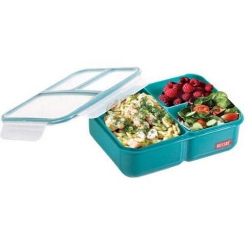 Lunch Bento Box Russbe Inner Seal 3 Compartment Food Storage - TEAL 1.6L