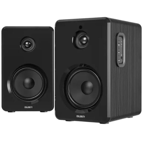 Majority D40 Bookshelf Speakers With Built-In Amplifiers - Black