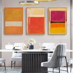 Mark Rothko Black Frame Canvas 3 Sets Colourful Wall Art for Living Room Decor
