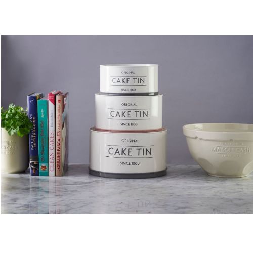 Mason Cash Innovative Kitchen Stackable/Nesting Cake Tins, White, Set of 3