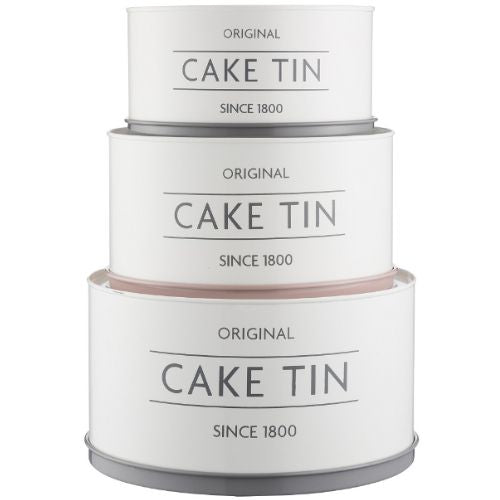 Mason Cash Innovative Kitchen Stackable/Nesting Cake Tins, White, Set of 3