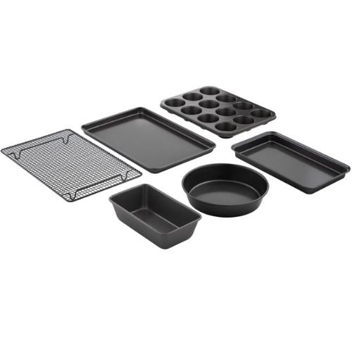 MasterPro Non-Stick Bakeware Baking Tray Ultimate Baker's Set 6 Piece, Black