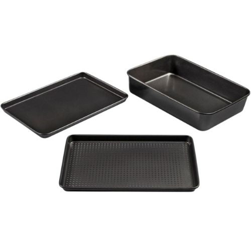 MasterPro Non-Stick Coating Roasting Pan, Bakeware & Crisper Tray, Black