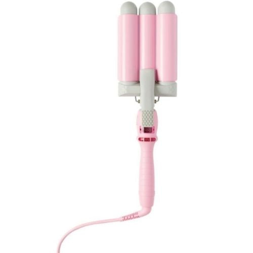 Mermade Pro Waver 32mm Ceramic Triple Barrel Hair Curler Curling Iron - Pink