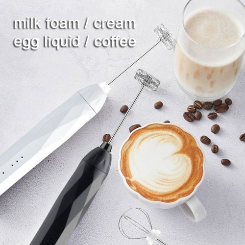 Milk Frother Handheld, 3 Speeds Electric Hand Foamer Blender Whisk Mixer - Black