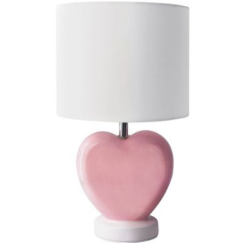 Mirabella Libi Heart Table Lamp with Ceramic Base and White Shade