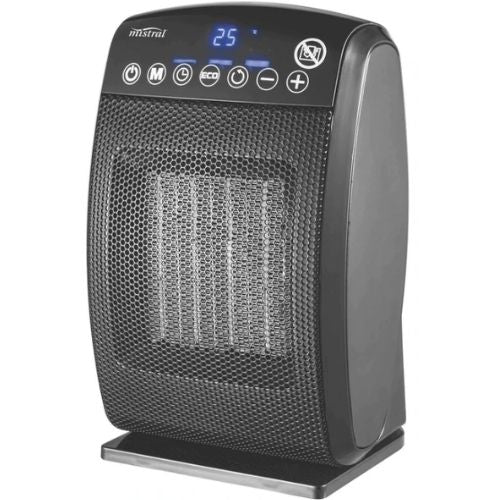 Mistral Ceramic Fan Heater 1800W w/ 3 Heat Settings & Overheat Protection, Black