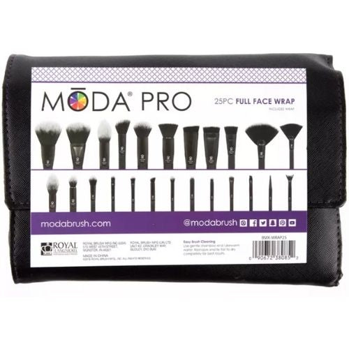 Moda Pro Make Up Brush Set Wrap 25pc Makeup Cosmetic Brush