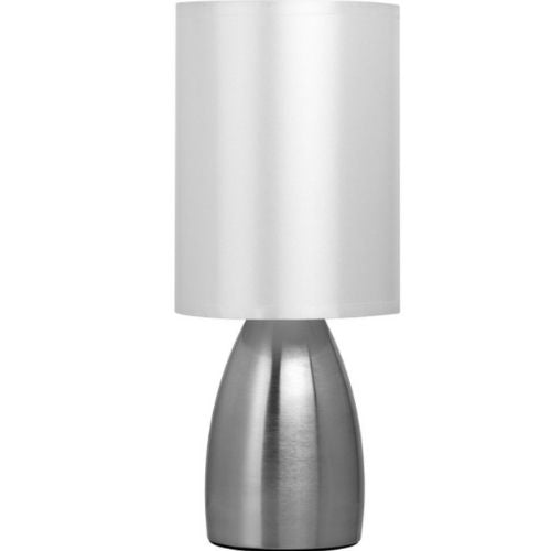 Modern Verve Design Touch Lamp Shade On/Off Base Faux Silk Bedside Table Lamps