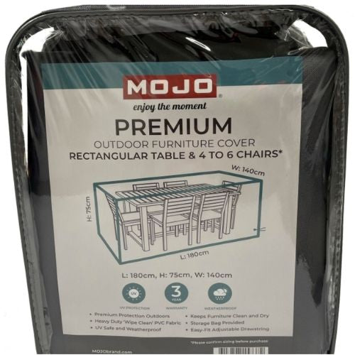 Mojo Premium Outdoor Rectangular Table and 4 - 6 Chair Furniture Cover