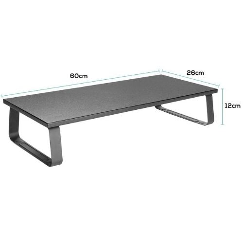 Monitor Riser Laptop Stand Computer Desk Organiser Desktop Table Shelf - Black