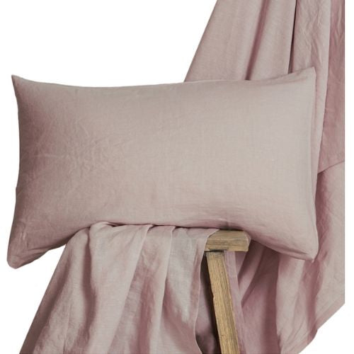 Moran Home Linen Pillowcase 2 Pack Cushion Cover Pillow Cases 48 x 74cm - Blush