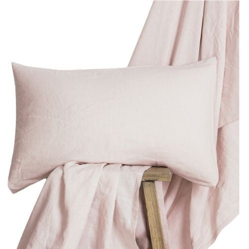Moran Home Linen Pillowcase 2 Pack Cushion Cover Pillow Cases 48 x 74cm Woodrose