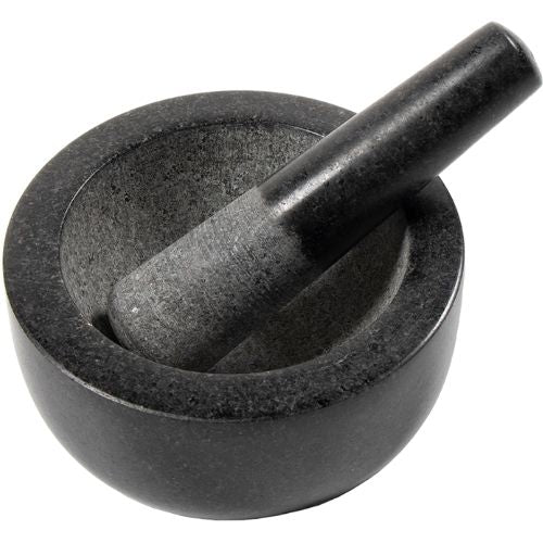Mortar and Pestle Set Herb Spice Mixing Grinding Crusher Bowl Granite Stone Grey