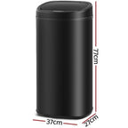 Motion Sensor Rubbish Kitchen Bin Automatic Waste Trash Can 68L Electric - Black