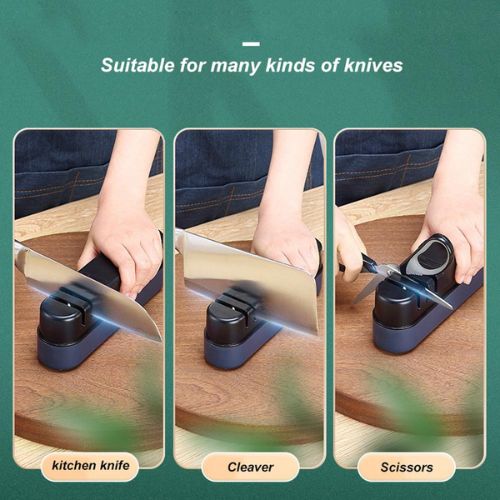 Multipurpose Ceramic Carbide Knife Sharpener For Knives, Scissors - Green