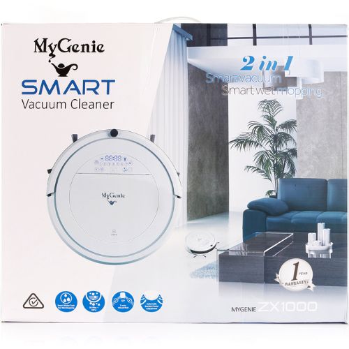 MyGenie Robotic Vacuum Cleaner ZX1000 Automatic Dry Wet Mop Sweep Floor - White