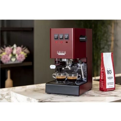 Gaggia Classic Pro Manual Coffee Machine 15 Bar Espresso Maker - Red