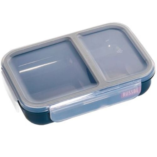 Lunch Bento Box Russbe Inner Seal 2 Compartment Food Storage - Navy 680ml