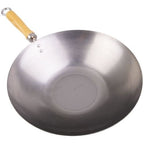 Stir Fry Pan Carbon Steel, Wood Handle Chinese Wok 30cm D.Line Professional