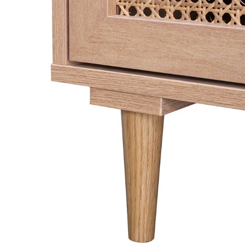 Natura Rattan Bedside Table Bedroom Side Cabinet Furniture With 2 Drawers