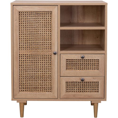 Natural Rattan Buffet Sideboard Storage Cabinet Hallway Table With Drawers