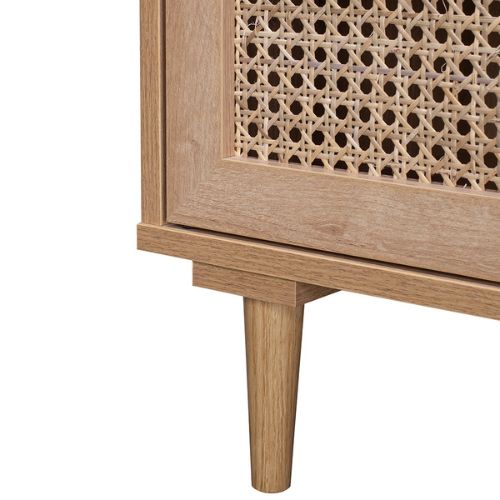 Natural Rattan Buffet Sideboard Storage Cabinet Hallway Table With Drawers