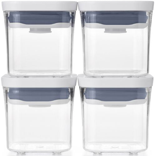 OXO Good Grips Mini Pop Container Set, 4-Piece Airtight Stackable Containers BPA Free Food Storage