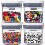 OXO Good Grips Mini Pop Container Set, 4-Piece Airtight Stackable Containers BPA Free Food Storage