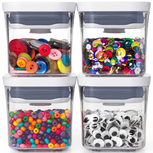OXO Good Grips Mini Pop Container Set, 4-Piece Airtight Stackable Containers BPA Free Food Storage