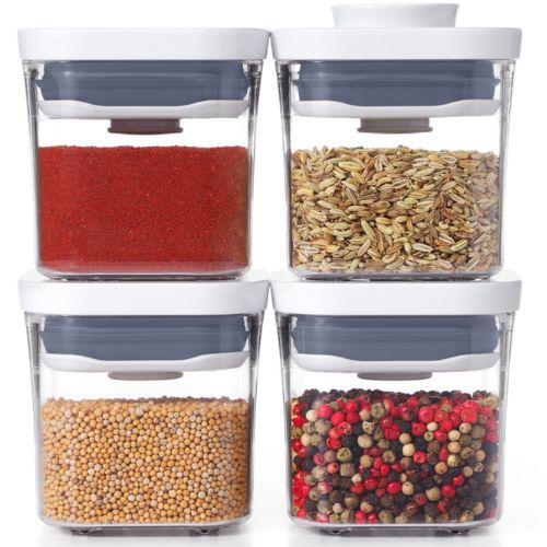 OXO Good Grips Mini Pop Container Set, 4-Piece Airtight Stackable Containers BPA Free Food Storage