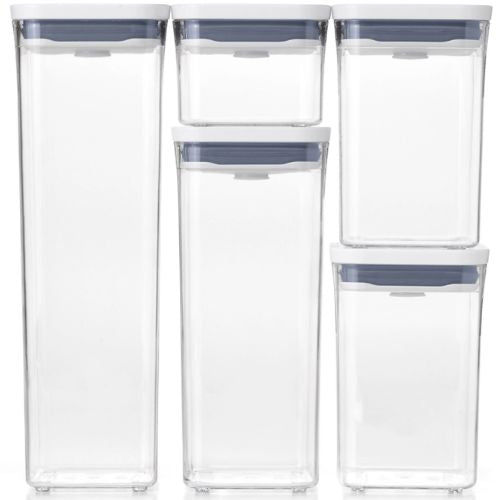 OXO Good Grips Pop Container Set, 5 Piece Airtight Stackable Containers BPA Free Food Storage