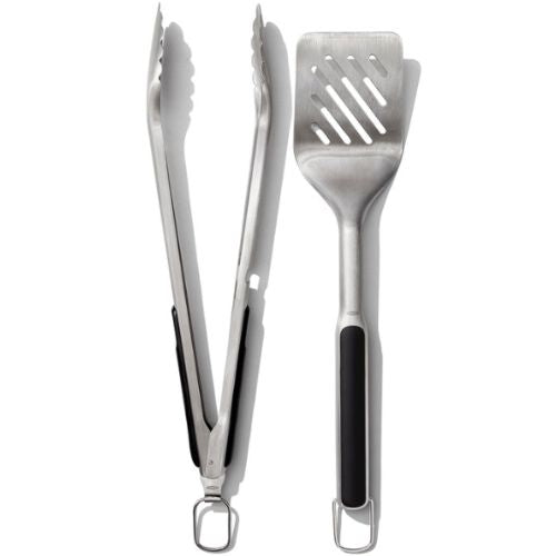 OXO Grilling Tongs and Turner Set Stainless Steel Spatula Barbecue Grilling Tong