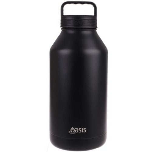 Oasis 1.9L Vacuum Insulated Bottle Stainless Steel Double Wall Water Jug - Black