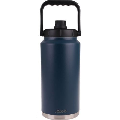 Oasis 3.8L Insulated Double Wall Water Jug Stainless Steel w/ Carry Handle, Navy