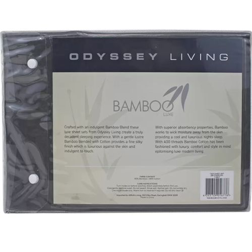 Odyssey Living 400TC Bamboo 4 Piece Sheet Set Queen - Charcoal