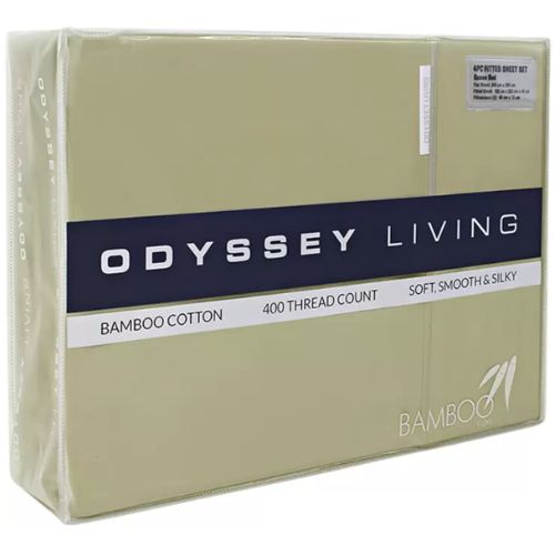 Odyssey Living 400TC Bamboo 4 Piece Sheet Set Queen - Olive