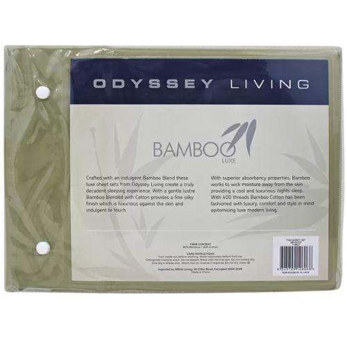 Odyssey Living 400TC Bamboo 4 Piece Sheet Set Queen - Olive