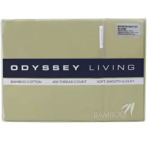 Odyssey Living 400TC Bamboo 4 Piece Sheet Set Queen - Olive