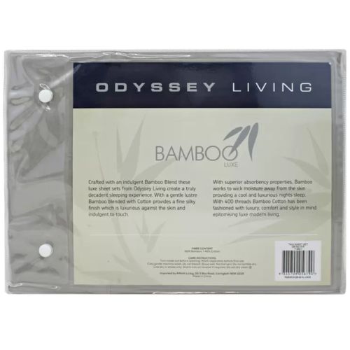 Odyssey Living 400TC Bamboo 4 Piece Sheet Set Queen - Silver
