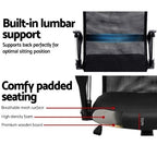 Office Chair PU Leather Mesh High Back Padded Headrest Gaming Swivel Seat, Black