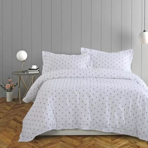 Onkaparinga Lorne King Bed Cotton Quilt Cover Set - White